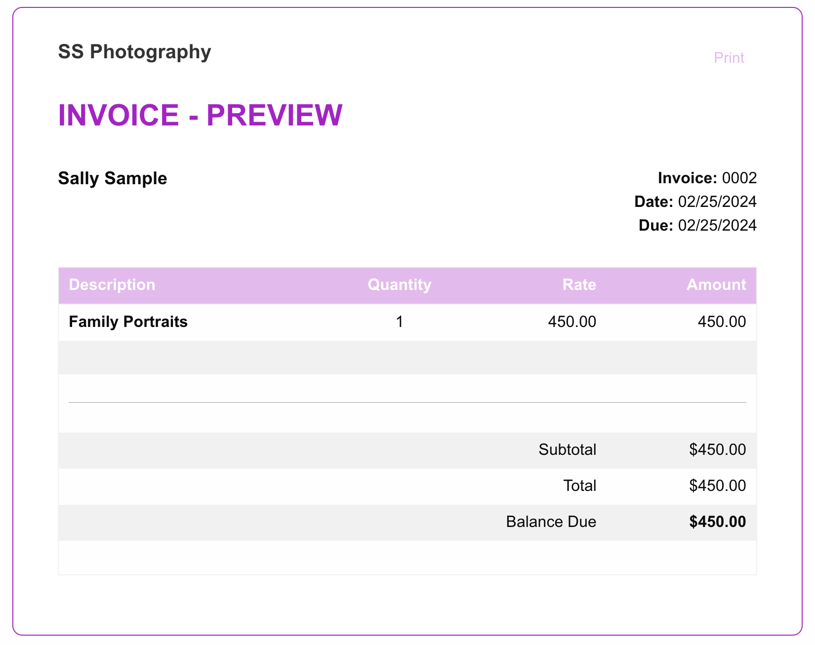 Photography Invoicing Software