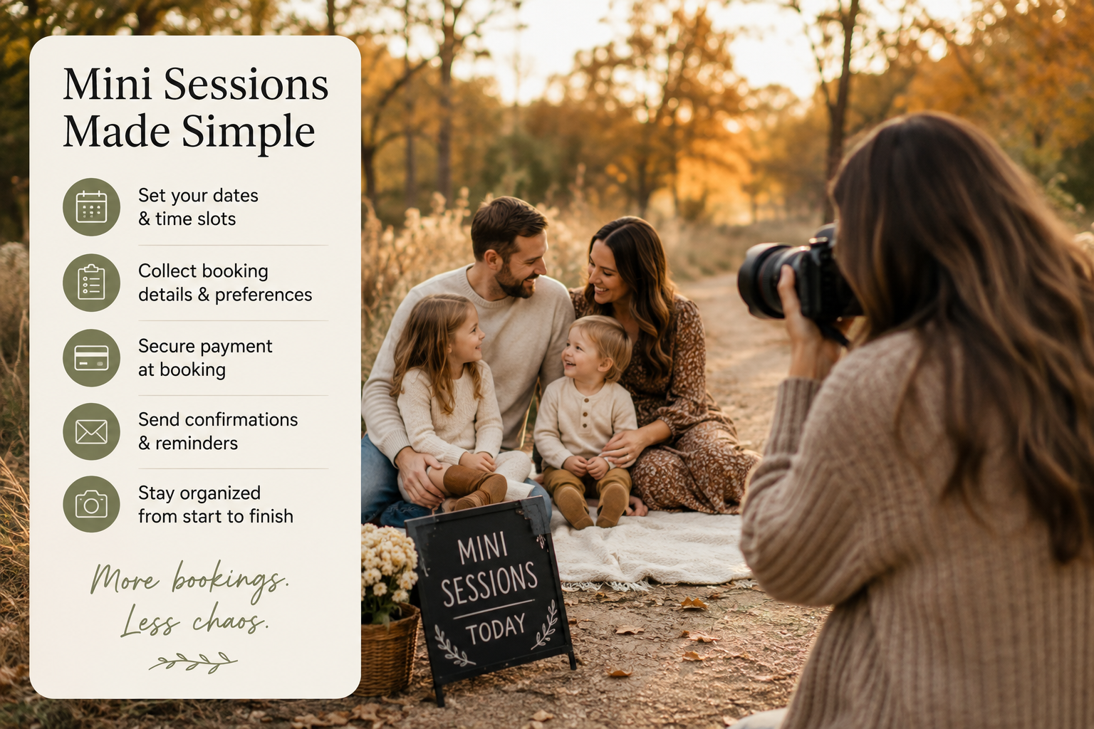 Photography Mini Sessions Booking Software